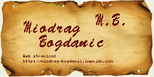 Miodrag Bogdanić vizit kartica